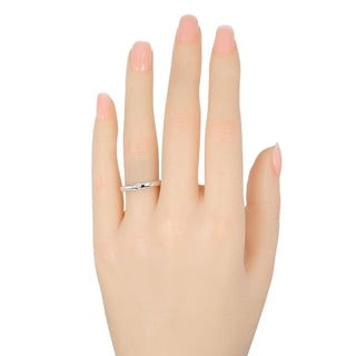 Tiffany & Co. Elsa Peretti 1 Diamond Stacking Band Ring Silver 925 with Pink Saphir