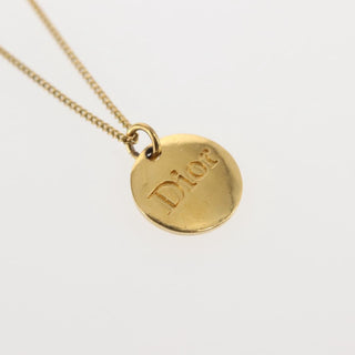 Christian Dior Round Logo Pendant Necklace Metal