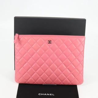 Chanel O Case Clutch Quilted Lambskin