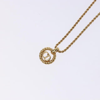 Christian Dior CD Round Pendant Necklace Metal