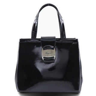 Salvatore Ferragamo Vala Shoulder Bag Patent Leather