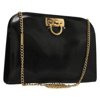 Salvatore Ferragamo Vintage Gancini Chain Shoulder Bag Patent Leather