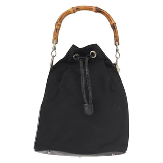 Gucci Vintage Bamboo Bucket Bag Nylon and Leather