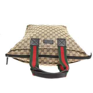 Gucci Web Zip Tote GG Canvas