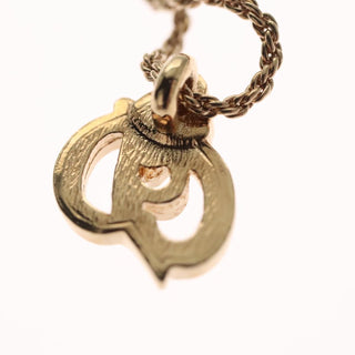 Christian Dior CD Pendant Necklace Metal and Crystals