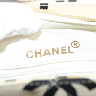 Chanel Vintage Coco Logo Zip Tote Quilted Printed Canvas