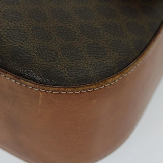 Celine Vintage Convertible Macadam Turnlock Shoulder Bag Canvas and Leather