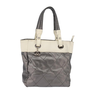 Chanel Biarritz Tote Quilted Coated Canvas