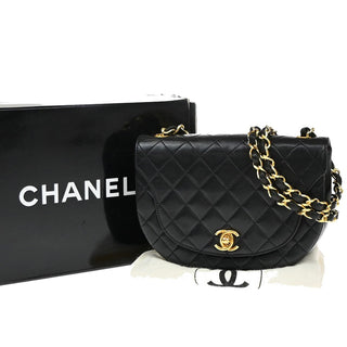 Chanel Vintage Half Moon Flap Bag Quilted lambskin