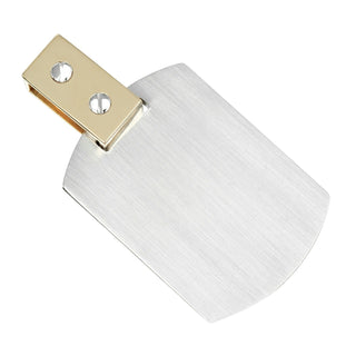 Cartier Santos Dog Tag Pendant Stainless Steel with 18K Yellow Gold