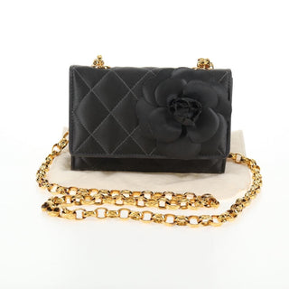 Chanel Vintage Camellia Flap Crossbody Bag Satin and Mesh
