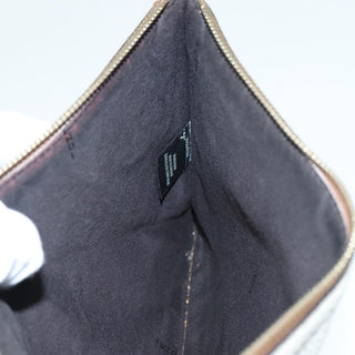 Fendi Mania Logo Zip Pouch Inlaid Leather