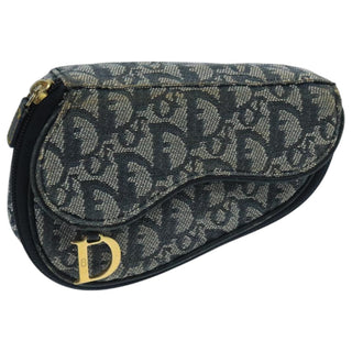 Christian Dior Vintage Saddle Coin Purse Diorissimo Canvas