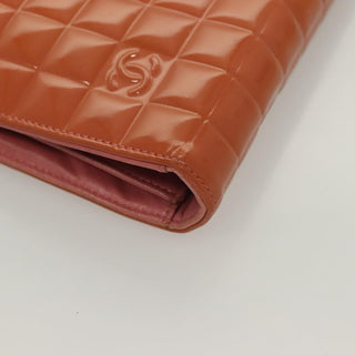 Chanel Chocolate Bar Clutch Quilted Patent