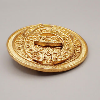 Chanel Vintage Logo Round Brooch Metal