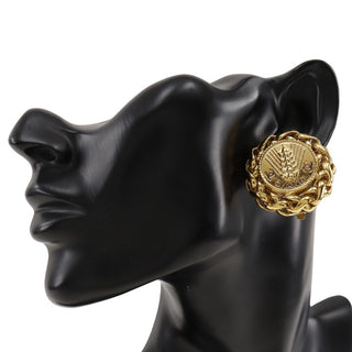 Chanel Vintage Round CC Clip-On Earrings Metal