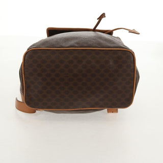 Celine Vintage Drawstring Flap Backpack Macadam Coated Canvas