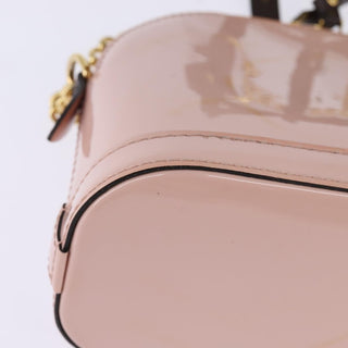 Louis Vuitton Alma Chain Handbag Vernis with Monogram Canvas