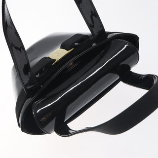 Salvatore Ferragamo Vara Bow Top Handle Bucket Bag Patent Leather