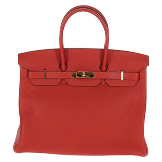 Hermes Birkin Handbag Red Togo with Gold Hardware