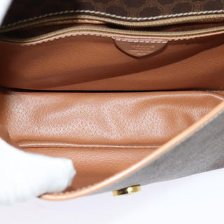 Celine Vintage Macadam Circle Logo Shoulder Bag Canvas and Leather