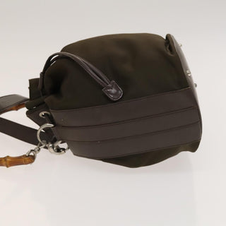 Gucci Vintage Bamboo Bucket Bag Nylon and Leather