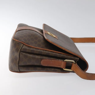 Celine Vintage Macadam Shoulder Bag Canvas and Leather