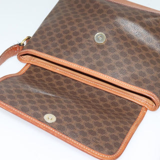 Celine Vintage Macadam Shoulder Bag Canvas and Leather