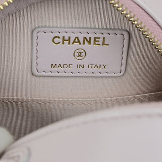 Chanel 19 Round Clutch with Chain Quilted Shearling