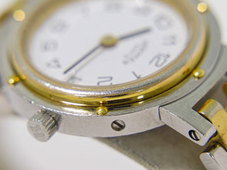 Hermes Clipper Quartz Watch Stainless Steel with Plated Metal and Mother of Pearl
