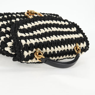 Salvatore Ferragamo Margot Satchel Braided Fabric