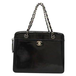 Chanel Vintage CC Lock Pocket Chain Tote Patent