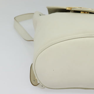 Salvatore Ferragamo Gancini Flap Drawstring Backpack Leather