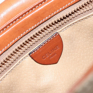 Celine Vintage Macadam Shoulder Bag Canvas and Leather