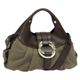 Bvlgari Chandra Hobo Canvas and Leather