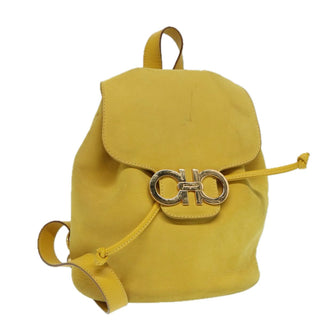 Salvatore Ferragamo Gancini Flap Drawstring Backpack Suede