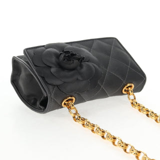 Chanel Vintage Camellia Flap Crossbody Bag Satin and Mesh