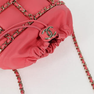 Chanel Chain Frame CC Drawstring Bucket Bag Lambskin