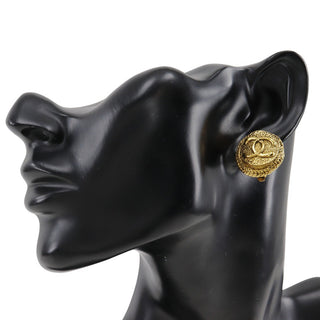 Chanel Vintage Round CC Clip-On Earrings Metal