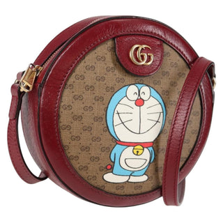 Gucci Doraemon Round Shoulder Bag Printed Mini GG Coated Canvas