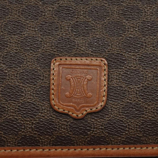 Celine Vintage Macadam Shoulder Bag Canvas and Leather