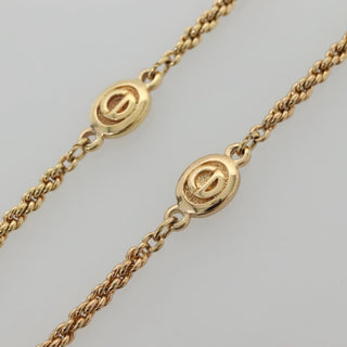 Christian Dior CD Round Pendant Necklace Metal