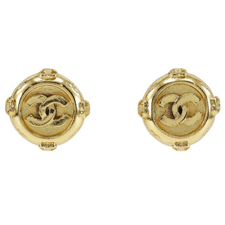 Chanel Vintage Round CC Clip-On Earrings Metal