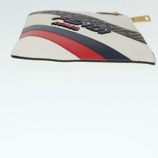 Fendi Mania Logo Zip Pouch Inlaid Leather