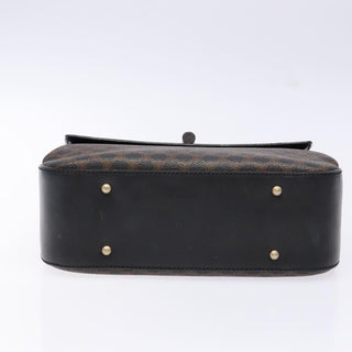 Celine Vintage Convertible Top Handle Bag Macadam Coated Canvas