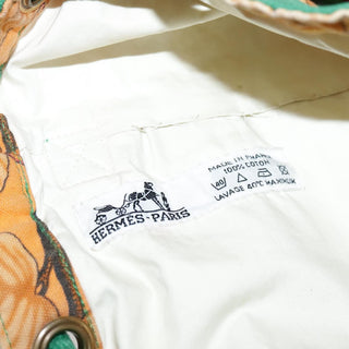 Hermes Vintage Drawstring Bucket Shoulder Bag Printed Canvas