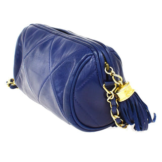 Chanel Vintage Diamond CC Barrel Bag Quilted Leather