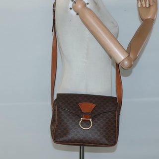 Celine Vintage Macadam Shoulder Bag Canvas and Leather