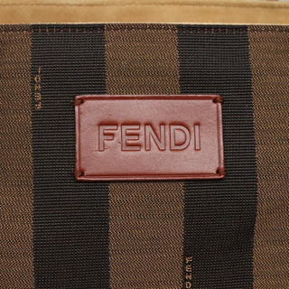 Fendi Pequin Roll Tote Canvas and Leather