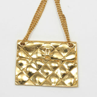 Chanel Vintage Medallion Flap Bag Brooch Metal